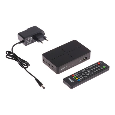 Приставка для цифрового ТВ "Эфир" HD-222, FullHD, DVB-T2, HDMI, RCA, USB, черная