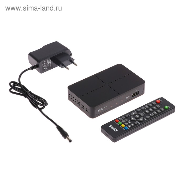 Приставка для цифрового ТВ "Эфир" HD-222, FullHD, DVB-T2, HDMI, RCA, USB, черная - Фото 1
