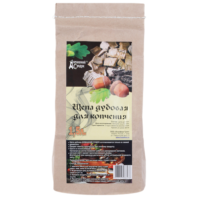 Щепа ДУБ для копчения, 1,5 л
