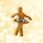 Брошь деревянная, ручная работа "Сверкающая балерина", цвет бронзовый - Фото 3