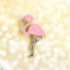 Брошь деревянная, ручная работа "Сверкающий фламинго", цвет розовый - Фото 2