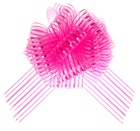 Подарочный бант - шар №10 «Полоски», ярко - розовый, для упаковки подарков - Фото 2