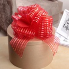 Подарочный бант - шар №10 «Полоски», красный, для упаковки подарков - Фото 5