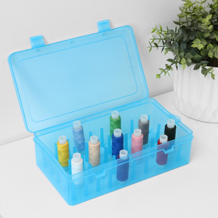 Органайзер для ниток, 42 ячейки, 23.5×13.5×6.5 см, МИКС - Фото 1