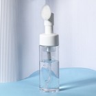 Бутылочка с щёткой для умывания, с дозатором, 150 мл, цвет белый/прозрачный - Фото 7