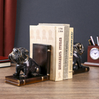 Держатели для книг "Чёрные бульдоги" с золотом набор 2 штуки 14х15,5х9 см - Фото 2
