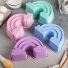 Форма силиконовая для выпечки Доляна «Радуга», 22×15 см, цвет МИКС - Фото 4