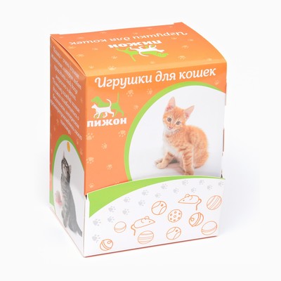 Шарик для кошек, 3.4 см, фасовка в коробку по 50 шт., микс цветов