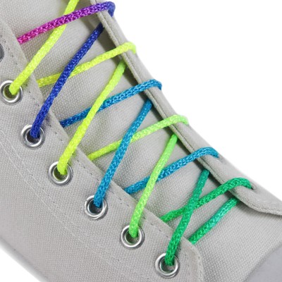Шнурки для обуви, пара, круглые, d = 4 мм, 120 см, цвет «радужный»