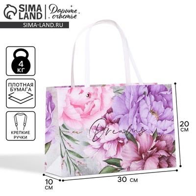 Пакет подарочный, упаковка, «Dreams», 30×20×10 см