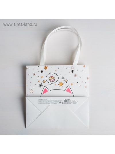 Пакет подарочный, упаковка, «Котик», 20×20×10 см