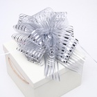 Подарочный бант - шар №10 «Полоски», цвет серебро, для упаковки подарков - Фото 5
