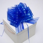 Подарочный бант - шар №10 «Полоски», синий, для упаковки подарков - Фото 5