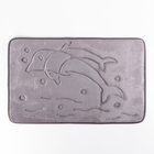 Коврик для ванной «Дельфины», 50×80 см, серый 4280832