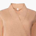 Халат вафельный женский Экономь и Я рукав 3/4, размер 46-48, бежевый, 100% хлопок, 200 г/м² - Фото 6