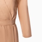 Халат вафельный женский Экономь и Я рукав 3/4, размер 50-52, бежевый, 100% хлопок, 200 г/м² - Фото 7