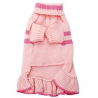 Платье вязаное с высоким горлом, ДС 25 см, розовое - Фото 3