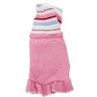 Платье вязаное с полосатым капюшоном, ДС 25 см, розовое - Фото 2