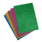 Фоамиран цветной, набор А4, 2 мм, deVENTE, 5 листов х 5 цветов, с блёстками - фото 8466137