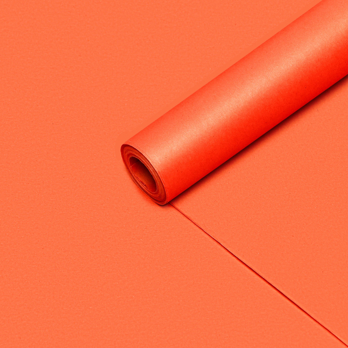 Бумага упаковочная крафт, красная, 0,70 х 10 м, 70 г/м² /м2 - Фото 1