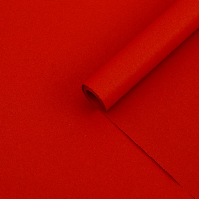 Бумага упаковочная крафт, красная, 0.68×10 ±5% м, 70 г/м² - Фото 1