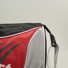 Сумка спортивная, отдел на молнии, длинный ремень, цвет чёрный/красный - Фото 5