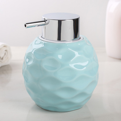 Дозатор для жидкого мыла Доляна «Нежность», 400 мл, цвет голубой