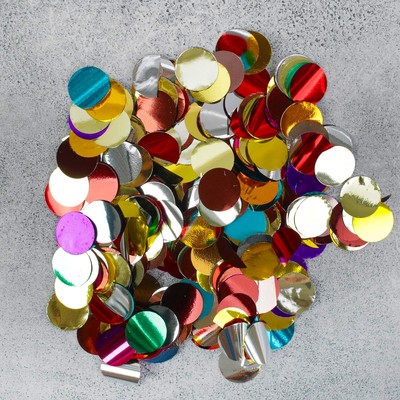 Наполнитель для шара «Конфетти», 1.5 см, фольга, цвет МИКС, 10 г