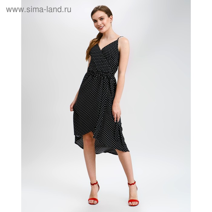 Платье женское ONLITOP Peas, асимметричная длина, размер 52, цвет чёрный - Фото 1