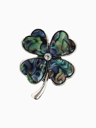 Брошь-кулон «Галиотис» клевер, цвет зелёный в серебре - Фото 1