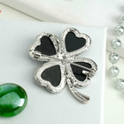 Брошь-кулон «Галиотис» клевер, цвет зелёный в серебре - Фото 2
