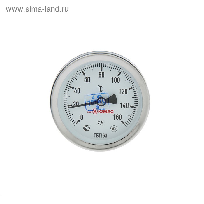 Термометр биметаллический, 150°C, с погружной гильзой 100 мм - Фото 1