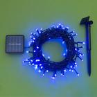 Гирлянда «Нить» 10 м, тёмная нить, 100 LED, свечение синее, 2 режима, солнечная батарея - Фото 4