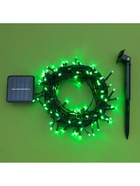 Гирлянда «Нить», 10 м, IP44, 100 LED, 2 режима, солнечная батарея, тёмная нить, свечение зелёное 4137007 - фото 16422635