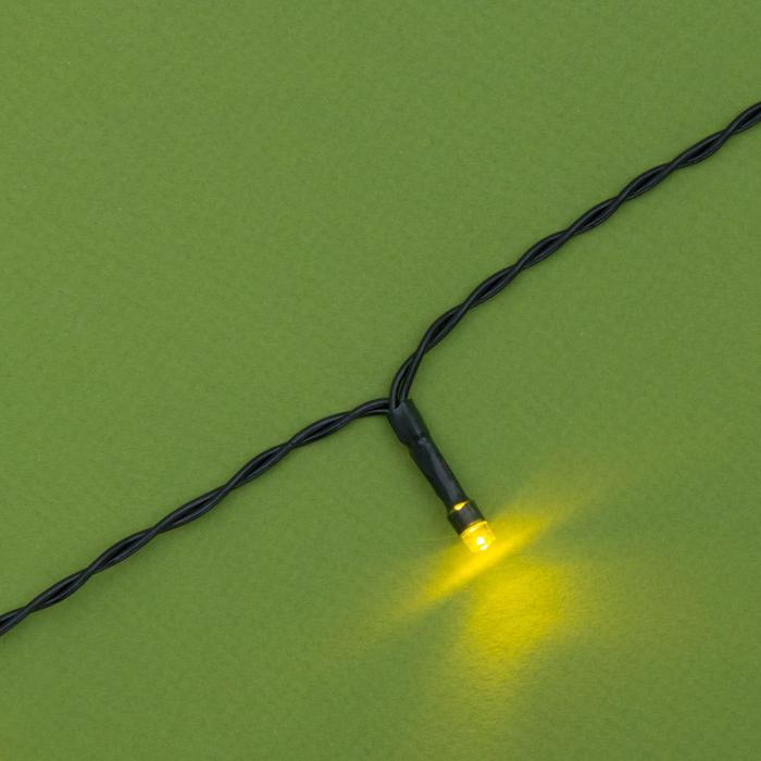Гирлянда «Нить» 20 м, IP44, тёмная нить, 200 LED, свечение жёлтое, 2 режима, солнечная батарея - фото 1883453230