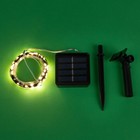 Гирлянда «Нить» 10 м роса, IP44, серебристая нить, 100 LED, свечение тёплое белое, 2 режима, солнечная батарея - фото 8466378
