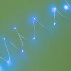 Гирлянда «Нить» 10 м роса, серебристая нить, 100 LED, свечение синее, 2 режима, солнечная батарея - фото 8466395