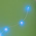 Гирлянда «Нить» 10 м роса, серебристая нить, 100 LED, свечение синее, 2 режима, солнечная батарея - фото 8466396
