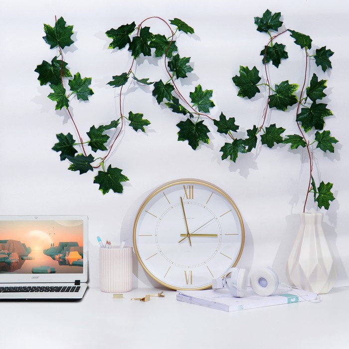 Лиана искусственная «Кленовый лист с зелёным крапом», 230 см - Фото 1