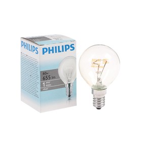 Лампа накаливания Philips Stan P45 CL 1CT/10X10, E14, 60 Вт, 230 В 4390843