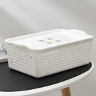 Корзина для хранения с крышкой «Лофт», 3,8 л, белая - Фото 2