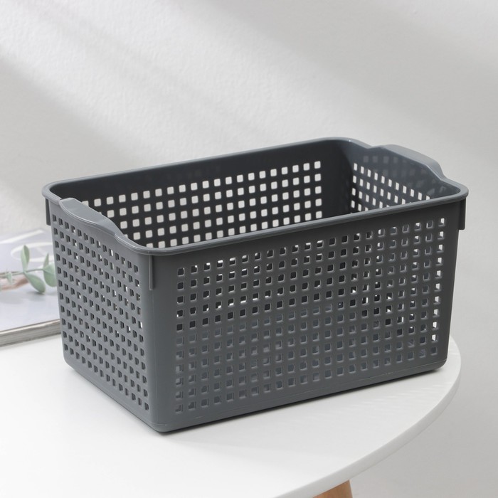 Корзина для хранения «Лофт», 5.3 л, 29.5×18.5×14.5 см, цвет серый - Фото 1