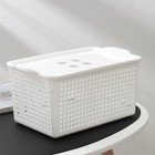 Корзина для хранения с крышкой «Лофт», 5,3 л, белая - Фото 2