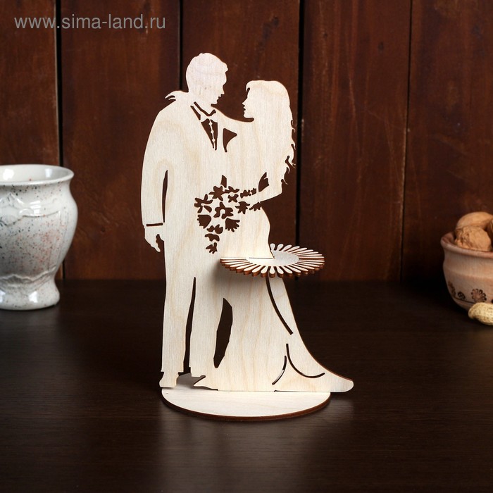 Салфетница деревянная «Пара с цветами», 24×15×0.3 см - Фото 1