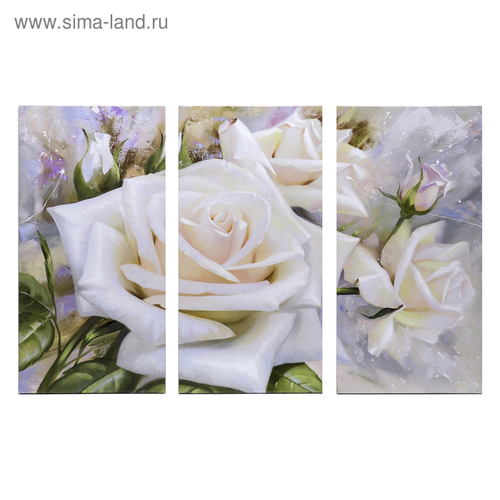 Картина модульная на подрамнике "Розы" 99x65 см. (3-33х65) - Фото 1