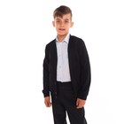 Школьный кардиган для мальчика, цвет чёрный, рост 146 см - фото 318197948