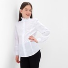 Школьная блузка для девочки, цвет белый, рост 134 см - фото 8826630
