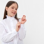 Школьная блузка для девочки, цвет белый, рост 146 см - Фото 3