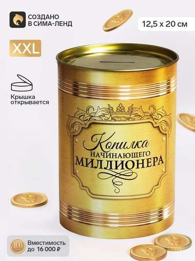 Копилка XXL «Начинающего миллионера», 20×12.5 см