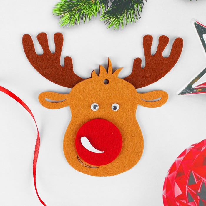 Ёлочная игрушка из фетра «Милый олень», своими руками - Фото 1